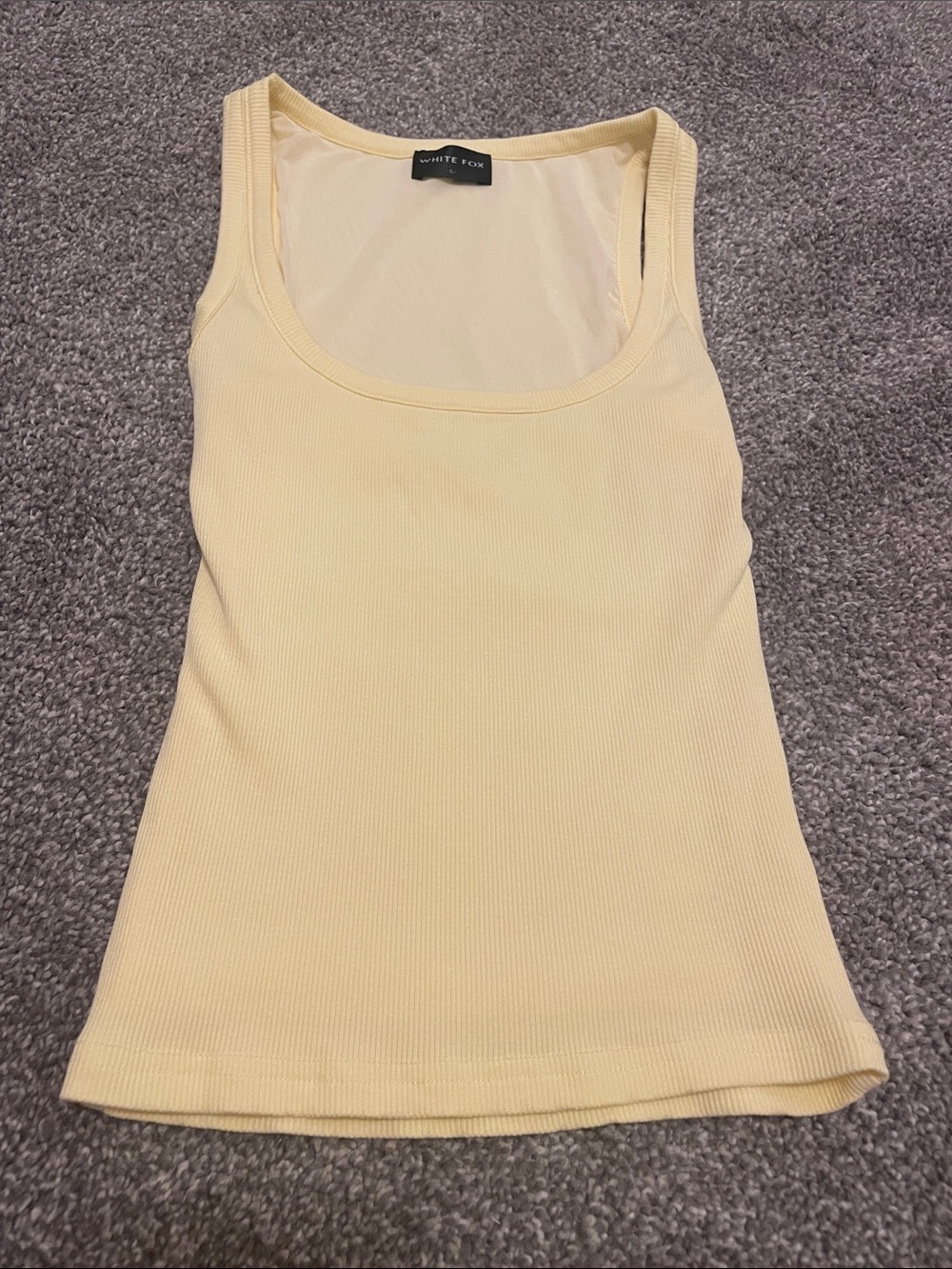 Butter Yellow Ribbed Tank Top